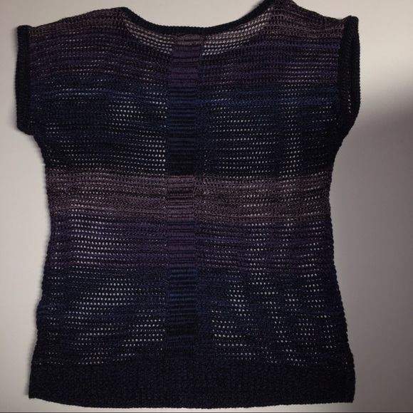 New Directions Women Knit Purple/Blue Pullover 1X - Picture 6 of 6